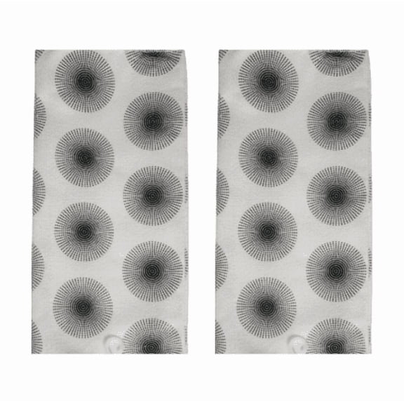 2-Pack Black & White Spiral Dot Print Kitchen Towels – Stylish & Absorbent for Everyday Use (Includes Blimsy Florn)