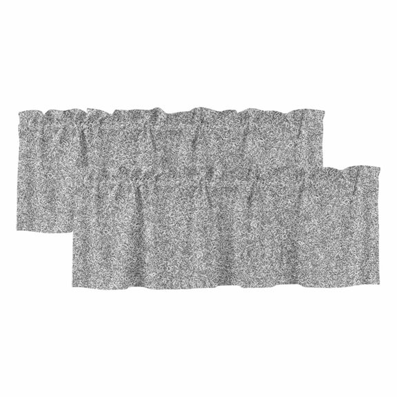 2 Pack Black White Texture Valance for Window Abstract Modern Kitchen Valance Rod Pocket Short Curtain Topper Decorative Window Treatment for Living Room Bedroom 42"x12"