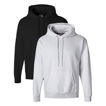 2 Pack Black and ash Hanes hodie EcoSmart Pullover ComfortBlend Fleece Sweatshirt