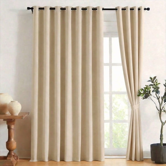 2 Pack Blackout Curtains, Thermal Insulated Grommet Window Drapes for Bedroom & Living Room