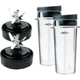 thumbnail image 1 of 2 Pack Blade Assembly 6 Fins Blender and 2 Single Serve 16 oz Cups Replacement Parts Compatible with Nutri Ninja BL770 BL771 BL772 BL740 BL780 BL660 BL663 Professional Smoothie Blender (3.35 inch), 1 of 5