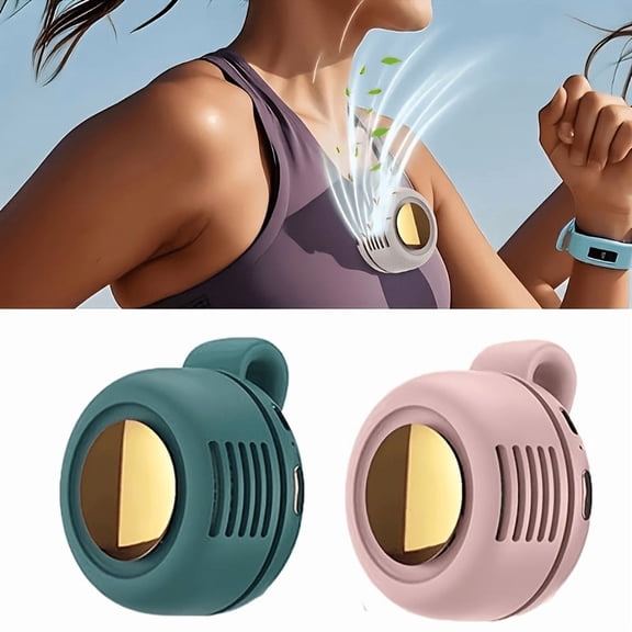 2 Pack Bladeless Clip Fan for Neck & Waist, 360° Surround Cooling Wind, Quiet Rechargeable Mini Design, Perfect for Fishing, Golf, Camping, Travel and All Outdoor Daily Use