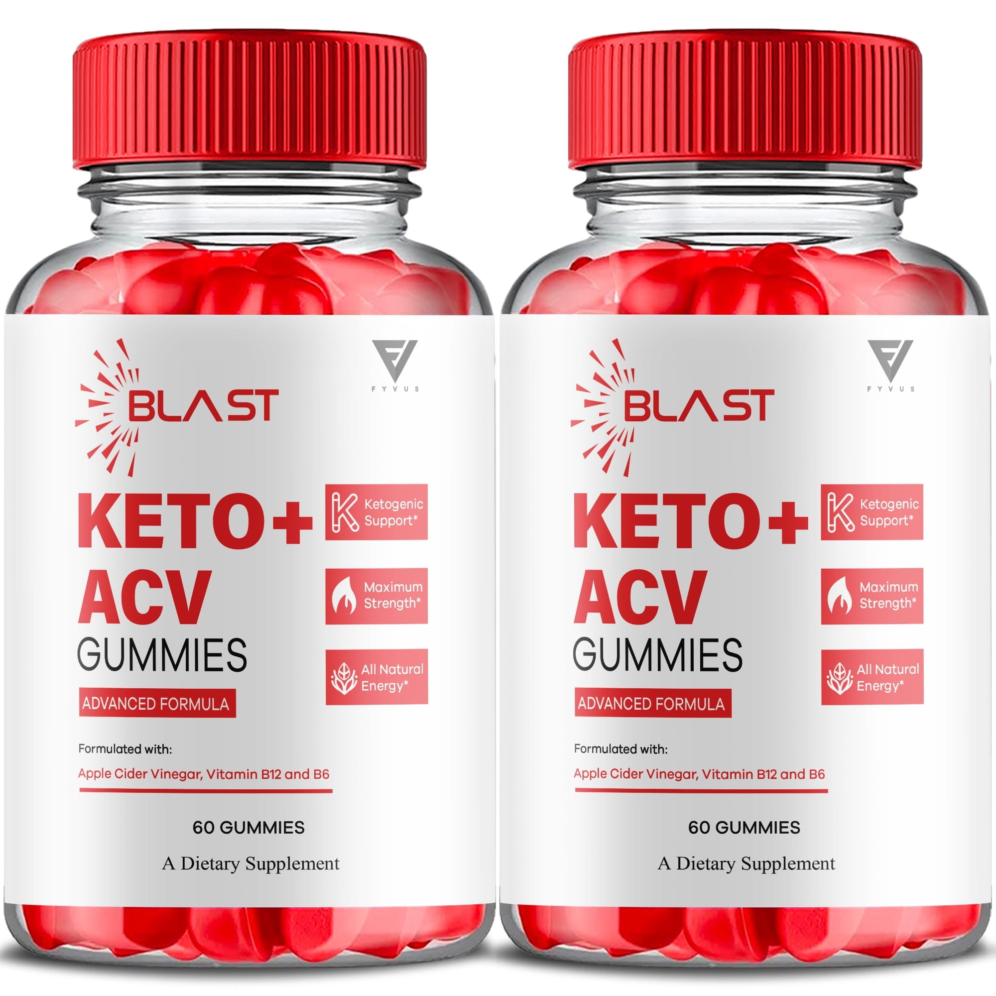 (2 Pack) Blast Keto ACV Gummies BlastKeto Advanced Gummy Supplement (120 Gummies)