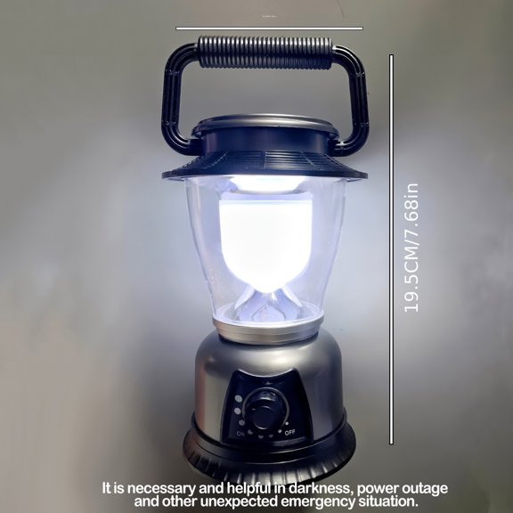 2-Pack BlazeBrite LED Camping Lanterns, Dimmable COB High Brightness, Freestanding Battery-Powered Lights for Hiking, Fishing, Repairing, Emergency - Matte Metal Finish, Varnished, Button Control