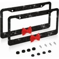 thumbnail image 1 of 2 Pack Bling License Plate Frame，Handcrafted Bling Rhinestone Premium Stainless Steel License Plate Frame，Clear Color Rhinestone Crystal, 1 of 6