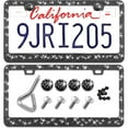 thumbnail image 1 of  2 Pack Bling License Plate Frames, Rhinestone License Plate Frame, Diamond Sparkle Glitter Stainless Steel Car Plate Frame Black, 1 of 5