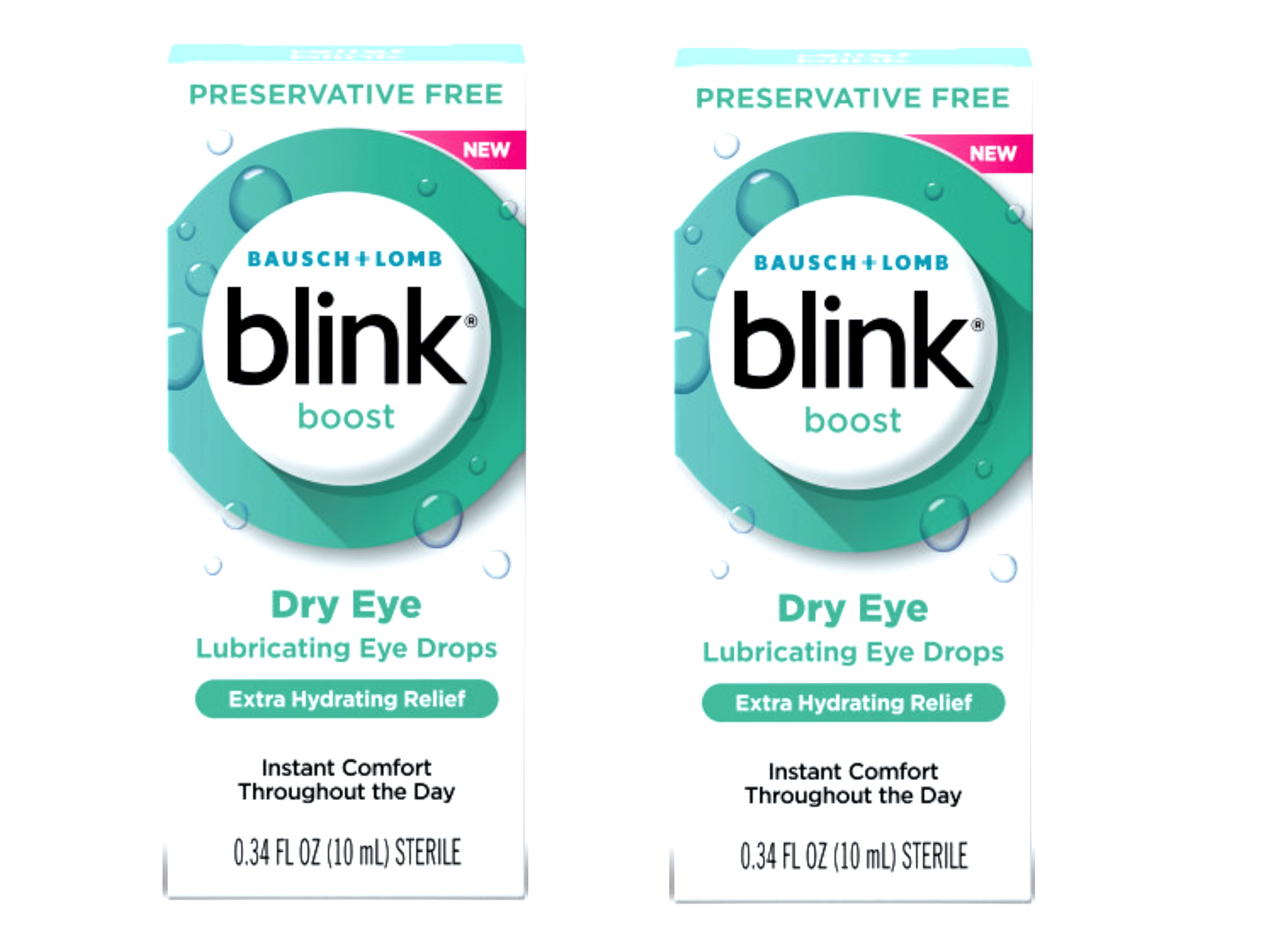 Blink Boost Preservative-Free Lubricating Eye Drops, Eye Care Drops for Dry Eyes, Instant Moisture for Dry Irritated Eyes & Comfort Throughout the Day, Contact Lens Friendly, 10 mL (Pack of 2)