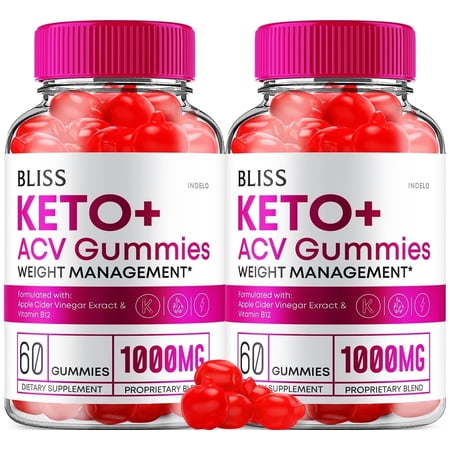 (2 Pack) Bliss Keto ACV Gummies Advanced Weight Loss, Bliss Keto Gummies, Keto+ ACV Apple Cider Vinegar Folate Vitamin Supplement, Blissketo Keto+ACV 1000MG Folic Acid (120 Gummies)