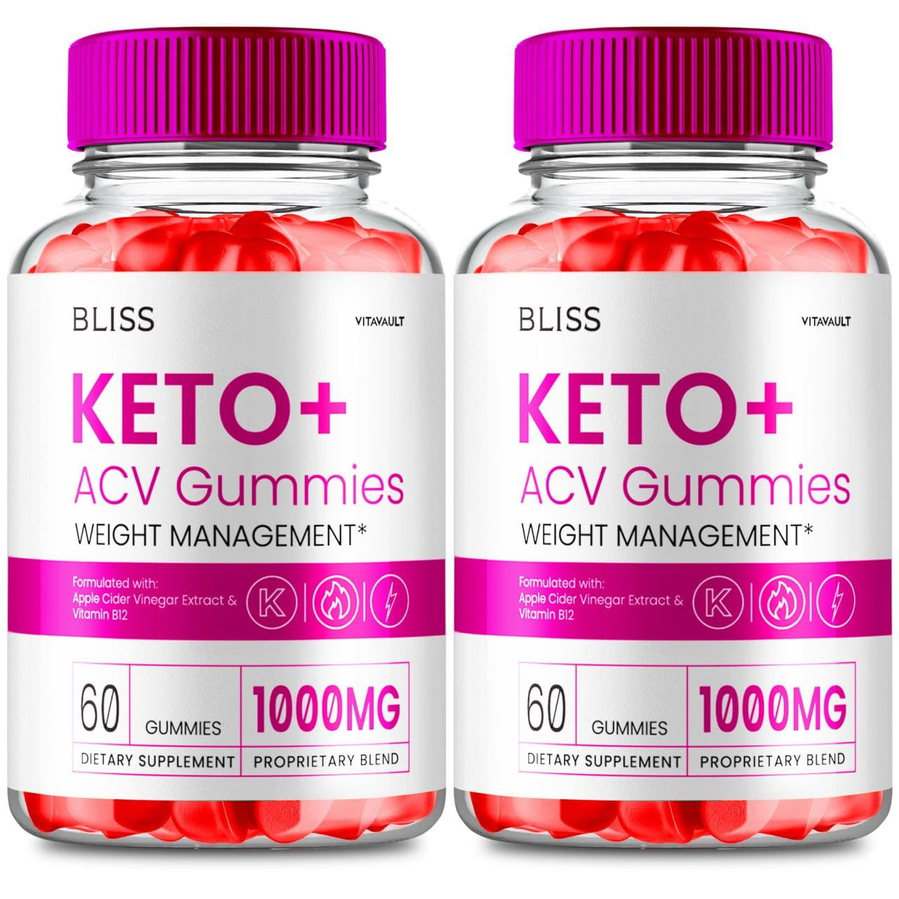 (2 Pack) Bliss Keto + ACV Gummies - Enhanced Bliss Keto with Advanced ...