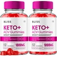 thumbnail image 1 of (2 Pack) Bliss Keto Gummies, Bliss Keto ACV Gummies Advanced 1000MG Formula, Bliss Apple Cider Vinegar Folate Vitamin B6 B12 Beet Root Pomegranate Vegan Non GMO Keto Supplement(120 Gummies), 1 of 5
