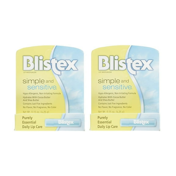 2 Pack - Blistex Simple and Sensitive Lip Moisturizer 0.15 oz Each