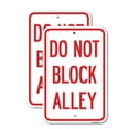 thumbnail image 1 of (2 Pack) Do Not Block Alley | 18" X 24" Heavy-Gauge Aluminum Sign | Rust Free Aluminum, Weather Resistant, Waterproof, Fade Resistant, 2 Pre-drilled Holes, 1 of 4