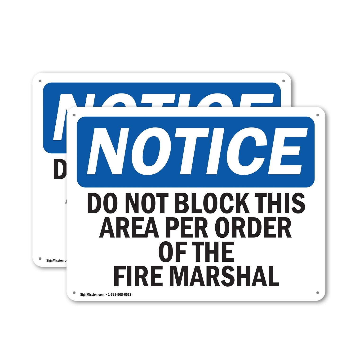 (2 Pack) Do Not Block This Area Per Order Of The OSHA Notice Sign 24 ...