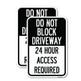 thumbnail image 1 of (2 Pack) Do Not Block Driveway 24 Hour Access Required | 12" X 18" Heavy-Gauge Aluminum Sign | Rust Free Aluminum, Weather Resistant, Waterproof, Fade Resistant, 2 Pre-drilled Holes, 1 of 4