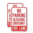 thumbnail image 1 of (2 Pack) No Blocking Driveway Fire Lane | 12" X 18" Heavy-Gauge Aluminum Sign | Rust Free Aluminum, Weather Resistant, Waterproof, Fade Resistant, 2 Pre-drilled Holes, 1 of 4