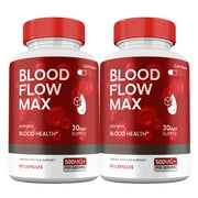 2 Pack Blood Flow Max Capsules, High Potency BloodFlow Pills, All Natural Formula for Men, Max+ Supplement, 2 Months Supply