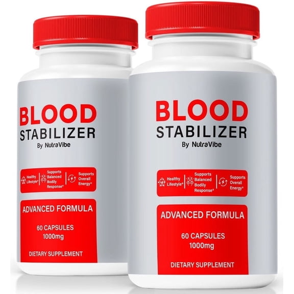 (2 Pack) Blood Stabilizer Capsules - Official BloodStabilizer Nature Pills to Maintain Overall Health, All Natural Blood Formula For Healthy and Stable Levels, Review (120 Capsules)