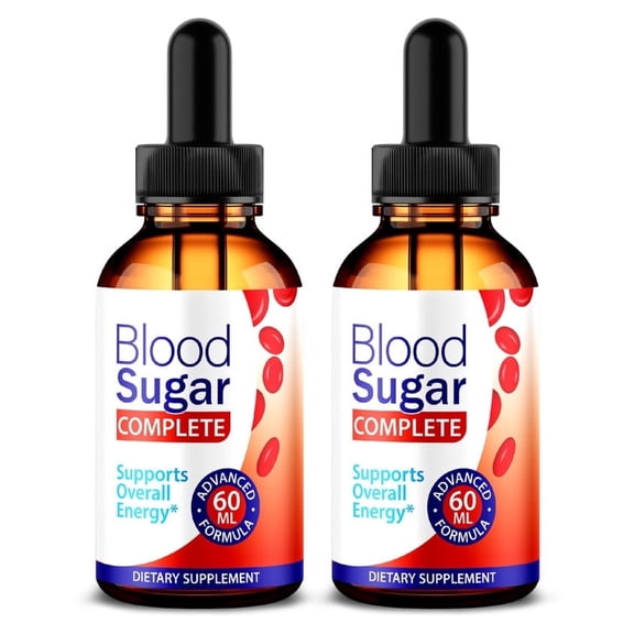 (2 Pack) Blood Sugar Complete Drops, Official Blood Support In Liquid Form, All Natural Formula To Maintain Stable Levels, Supports Energy and Overall Health, BloodSugarComplete (60 Servings)