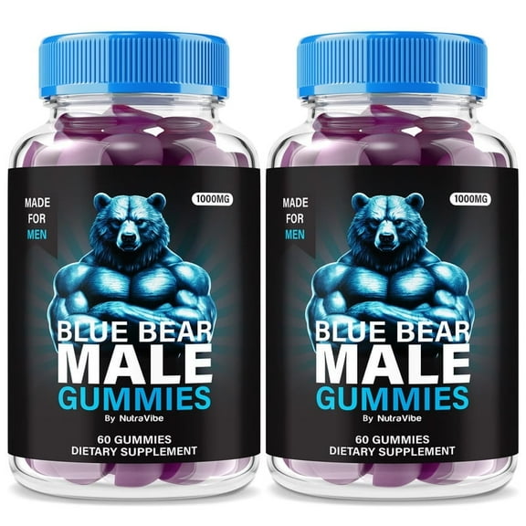 (2 Pack) Blue Bear Gummies Official BlueBear Formula with Clean Ingredients for Steady Energy, Support Active Performance & Daily Routine | Easy-to-Chew Gummys (120 Gummies)