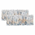 thumbnail image 1 of 2 Pack Blue Beige Coastal Valances for Windows Bedroom Living Room Window Treatments, Beach Starfish Summer Eucalyptus Retro Rod Pocket Valance Drapes Short Kitchen Curtains Over Sink 42"x12", 1 of 8