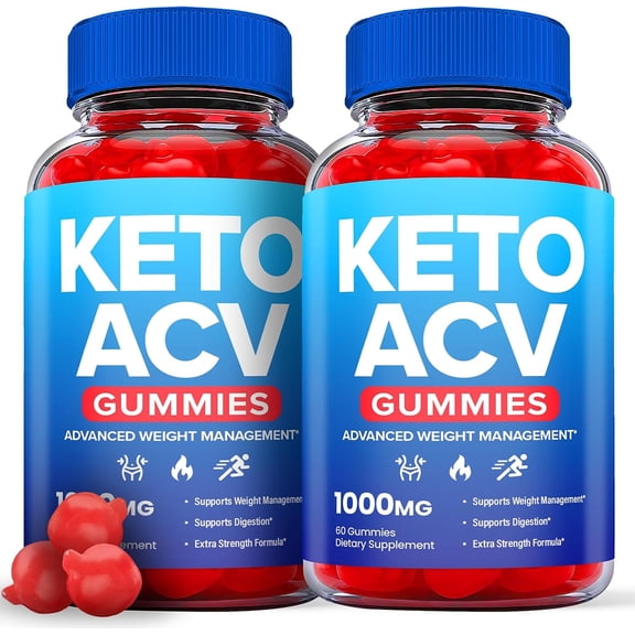 (2 Pack) Blue Burn Keto ACV Gummies - Supplement for Weight Loss - Energy & Focus Boosting Dietary Supplements for Weight Management & Metabolism - Fat Burn - 120 Gummies