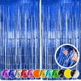 thumbnail image 1 of 2 Pack Blue Fringe Backdrop Curtains, Blue Streamers Party Backdrop, Baby Shower Decorations, Party Decorations Supplies For Birthday, Holidays, Parties & More, 1 of 7