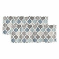 thumbnail image 1 of 2 Pack Blue Grey Valance for Window Morocco Geometric Plaid Kitchen Valance Rod Pocket Short Curtain Topper Decorative Window Treatment for Living Room Bedroom 42"x12", 1 of 8