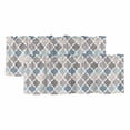 thumbnail image 1 of 2 Pack Blue Grey Valance for Window Morocco Trellis Textured Modern Art Kitchen Valance Rod Pocket Short Curtain Topper Decorative Window Treatment for Living Room Bedroom 42"x18", 1 of 8