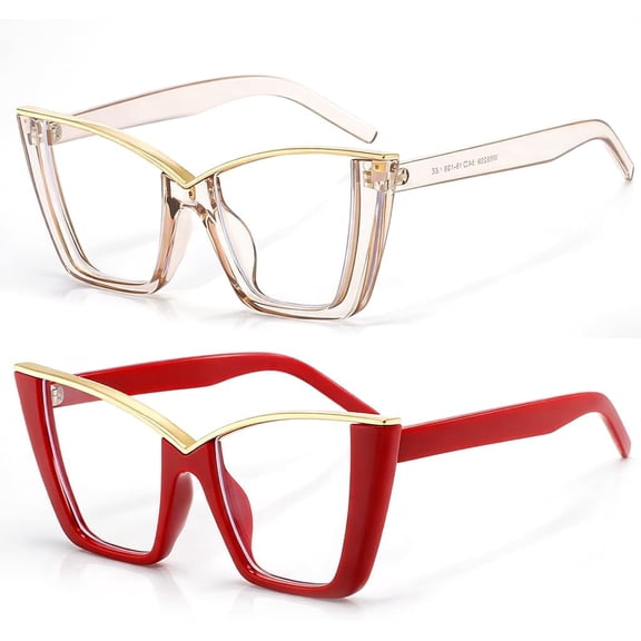 2 Pack Blue Light Blocking Glasses Women Men Cat Eye Frame Computer Laptop Gaming Office