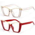 thumbnail image 1 of 2 Pack Blue Light Blocking Glasses Women Men Cat Eye Frame Computer Laptop Gaming Office, 1 of 7