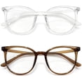 thumbnail image 1 of 2 Pack Blue Light Blocking Glasses Women Men Round Frame Computer Laptop Office Gaming, 1 of 7