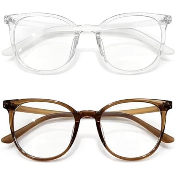 2 Pack Blue Light Blocking Glasses Women Men Round Frame Computer Laptop Office Gaming