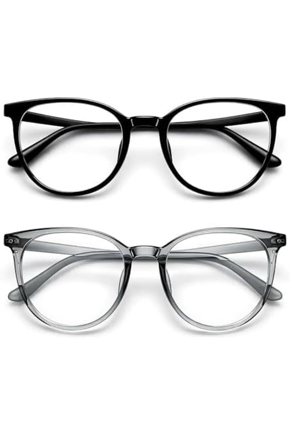 2 Pack Blue Light Blocking Glasses Women Men Square Round Frame Computer Laptop Gaming Office
