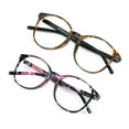 thumbnail image 1 of 2 Pack Blue Light Blocking Glasses for Women/Men, Anti Eyestrain, Stylish Oval Frame, Anti Glare(Floral + Tortoise +2.00 Magnification), 1 of 6