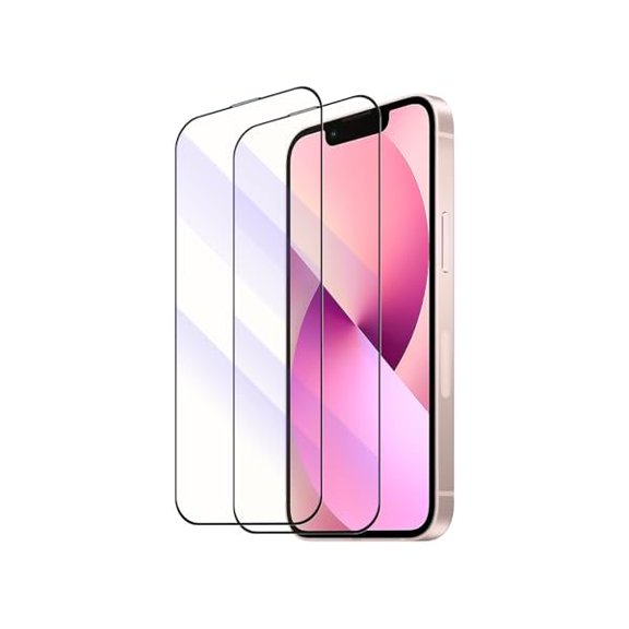 2-Pack Blue Light Tempered Glass Screen Protector for iPhone 13  Anti-Blue Light Tempered Glass, Eye Protection, 9H Scratch Resistant, Easy Installation