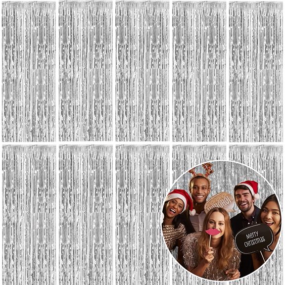 2 Pack Blue Party Decorations Ocean Party Decor Supplies Blue Party Streamers Birthday Decorations Tinsel Foil Fringe Curtains Photo Booth Props Celebration Decorations