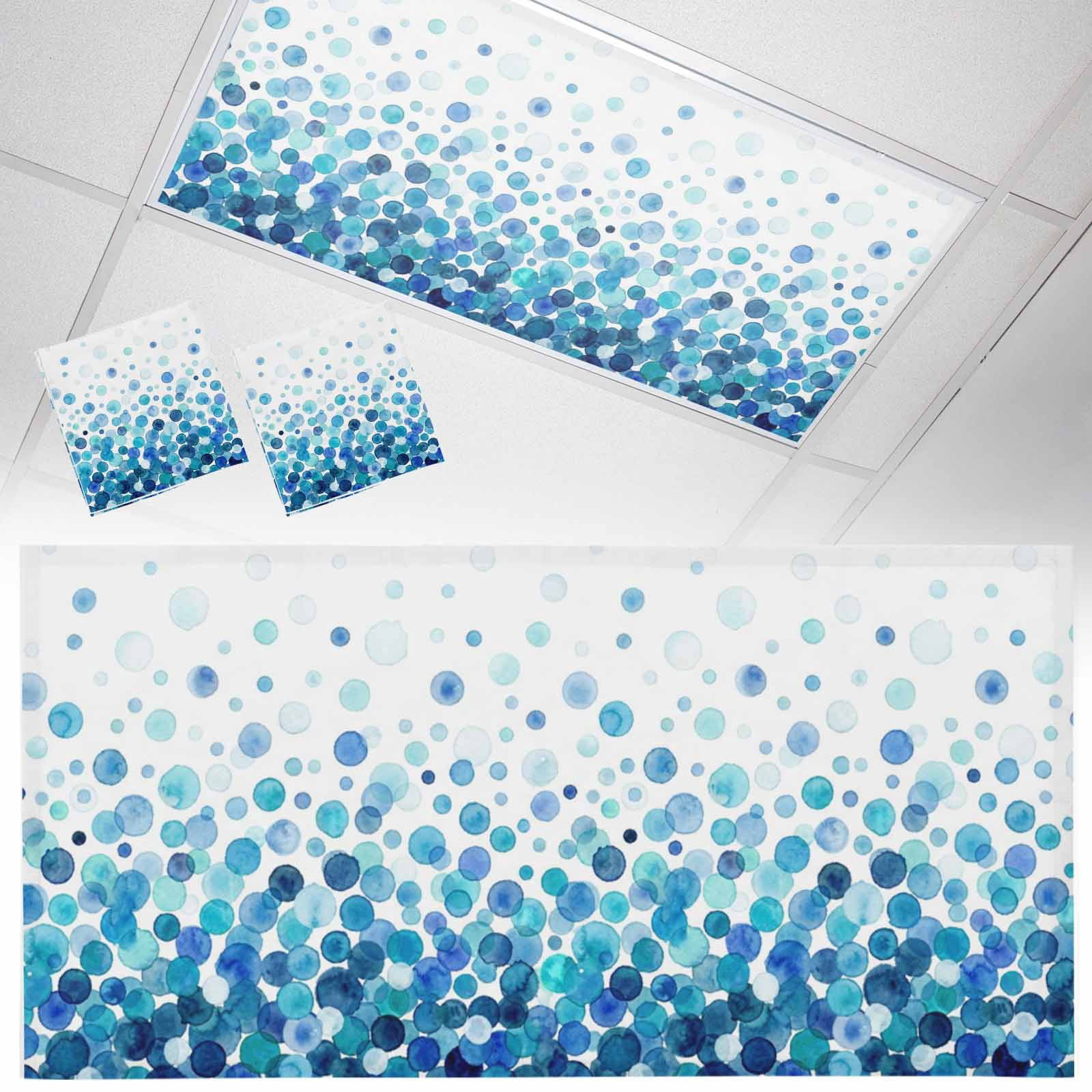 2 Pack Blue Polka Dots Fluorescent Light Covers for Ceiling Lights ...
