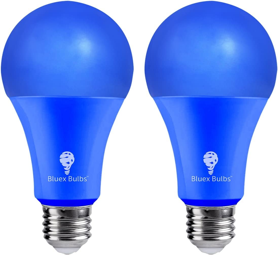 2 Pack BlueX LED A21 Blue Light Bulbs 15W (120Watt Equivalent) E26