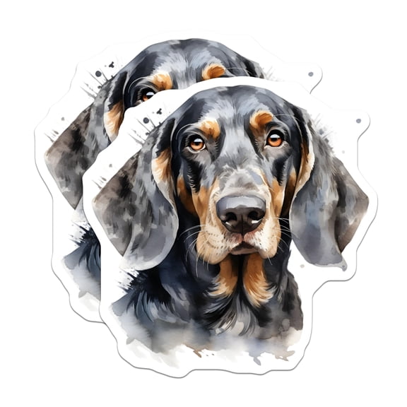 (2 Pack) Bluetick Coonhound Magnets - Unique Dog Art Print - Hound Breed Canine Decor - Pet Lover Refrigerator Accessory - 5 Inches On Longest Side - Thick Durable Magnet - Made in USA - MAG24722