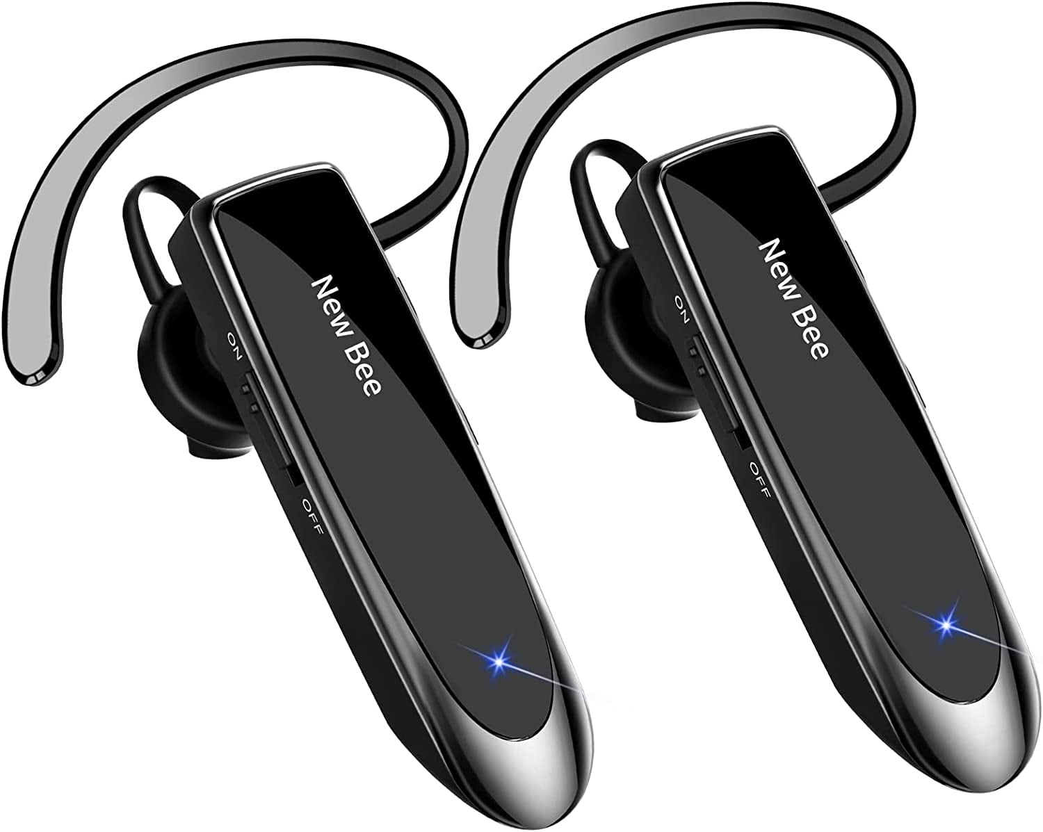 [2 Pack] Bluetooth Earpiece Wireless Handsfree Headset V5.0 24 Hrs Driving with Mic 60 Days Standby Bluetooth Headset for iPhone Android Samsung Driver