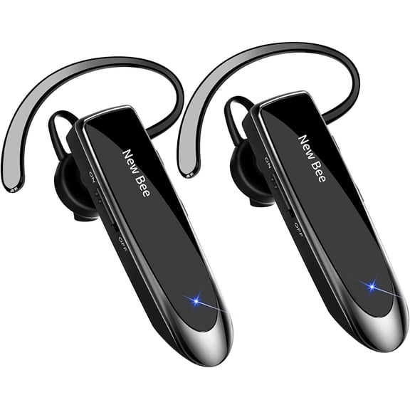 [2 Pack] Bluetooth Earpiece Wireless Handsfree Headset V5.0 24 Hrs Driving with Mic 60 Days Standby Bluetooth Headset for iPhone Android Samsung Driver