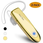 New Bee 2PC Bluetooth Headphones V5.0 Wireless 24H Talk Time/180D Standby w/Mic, Dual Device Connectivity for iPhone/Android/Samsung/Laptop, Business Trucker HeadsetsGold