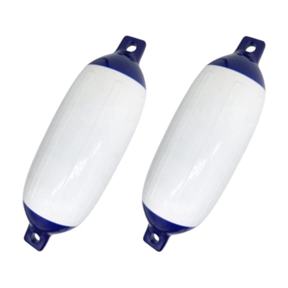 2 Pack Boat Fender for Docking Inflatable Vinyl Boat Fender All Weather Conditions, Universal Fit Boat Accessories White Blue