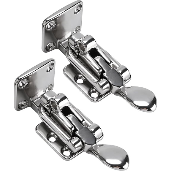 2-Pack Boat Marine Stainless Steel Anti-Rattle Lockable Hatch Latch 90 Degree Hold Down Clamp Latchs for Boat RV Caravan Attic Hatch Doorway