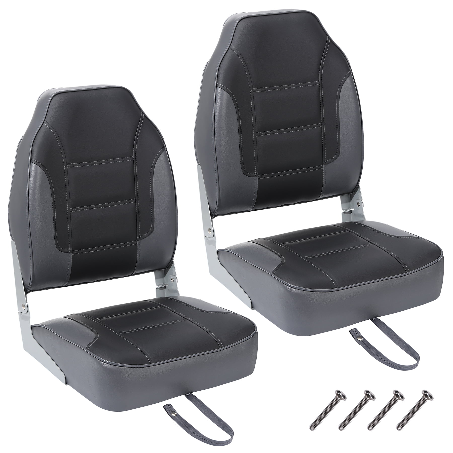 Image showcasing 2 Pack Boat Seats High Back,Folding Boat Seats Included,Fold-Down ...