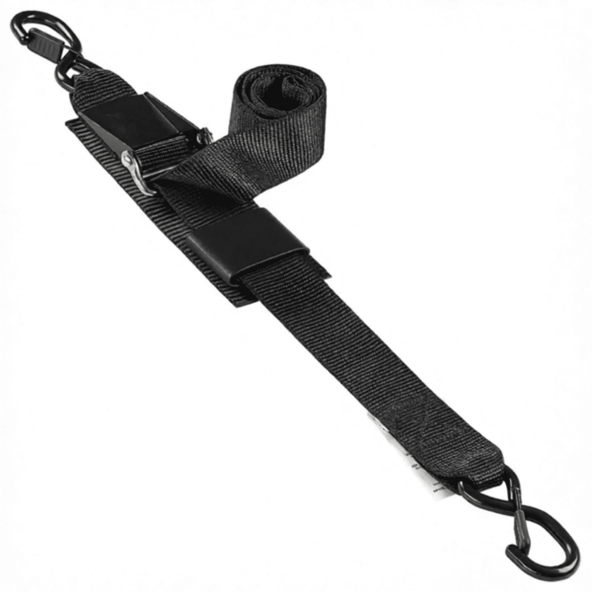 2-Pack Boat Trailer Transom Straps, 2 in x 4 ft Heavy Duty Ratchet Tie Down with Security Lock S Hooks, 1500 lbs Break Strength, for Boat, Vehicle & Trailer