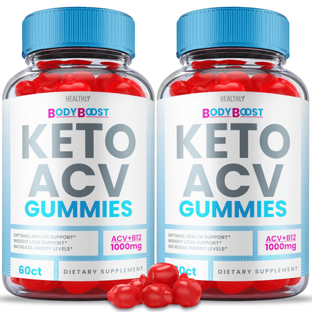 (2 Pack) Body Boost Keto ACV Gummies, Advanced Weight Loss Support with Apple Cider Vinegar B12 1000 mg, Body Boost Keto ACV Gummy, 120 Gummies