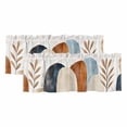 thumbnail image 1 of 2 Pack Bohemian Nordic Valance for Window Simple Colorful Abstract Leaves Kitchen Valance Rod Pocket Short Curtain Topper Decorative Window Treatment for Living Room Bedroom 42"x12", 1 of 8