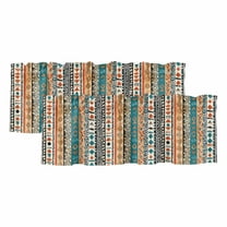 2 Pack Bohemian Patterns Valance for Window Coloed Seamless Stitching Kitchen Valance Rod Pocket Short Curtain Topper Decorative Window Treatment for Living Room Bedroom 54"x18"
