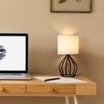 thumbnail image 1 of 2 Pack Boho Style Table Lamps w/ Black Metal Cage Base Bedside Lamp for Den Dorm, 1 of 9